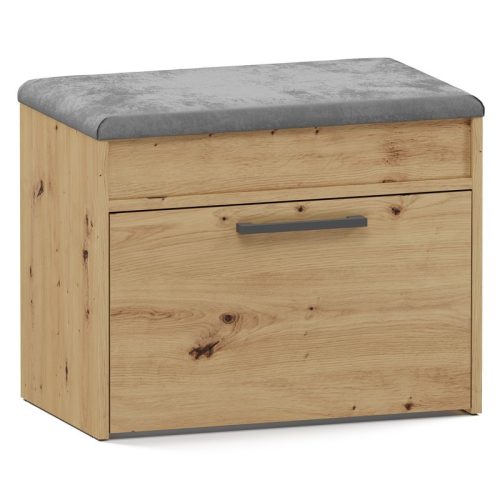 Aldabra Parma Schuhschrank mit Sitz und Ablage, farbe eiche