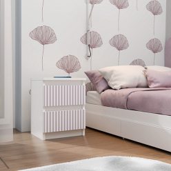 Aldabra MIX M2 ARTEO Nachttisch, weiß-Rosa